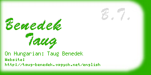 benedek taug business card